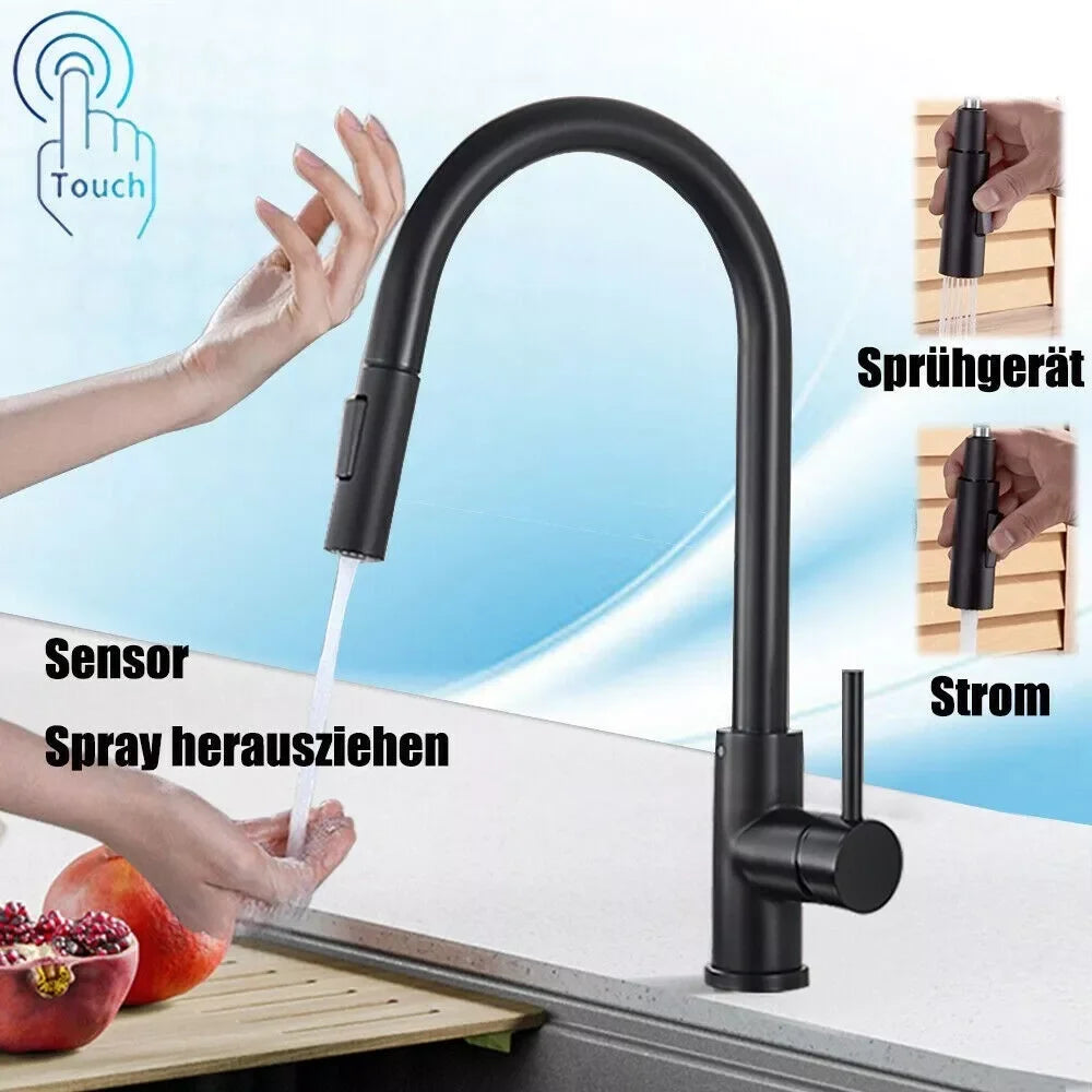 MyQualife Pull Out Sensor Kitchen Faucet With Touch Control