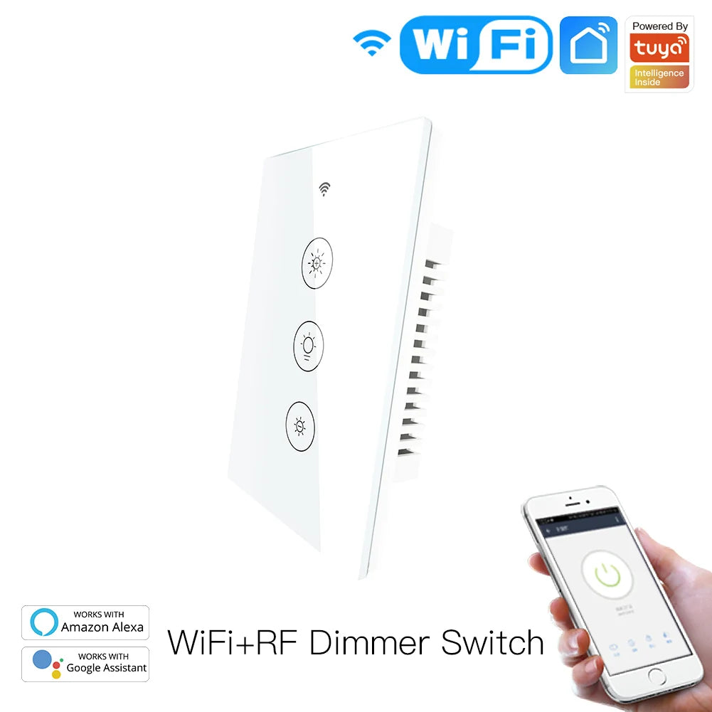WiFi RF Smart Light Dimmer Switch 2 3 Way Tuya Life Alexa