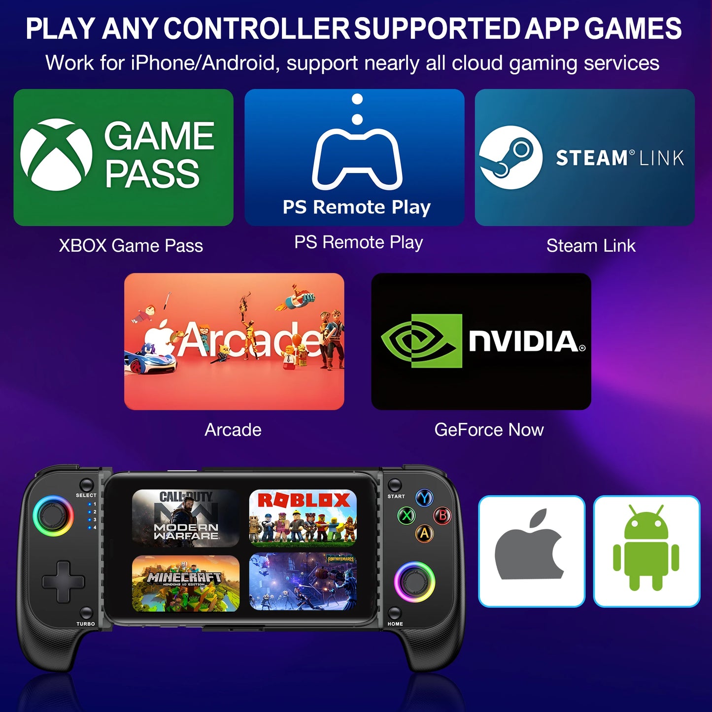 Beboncool MC100 Wireless Bluetooth Gamepad For IOS And Android