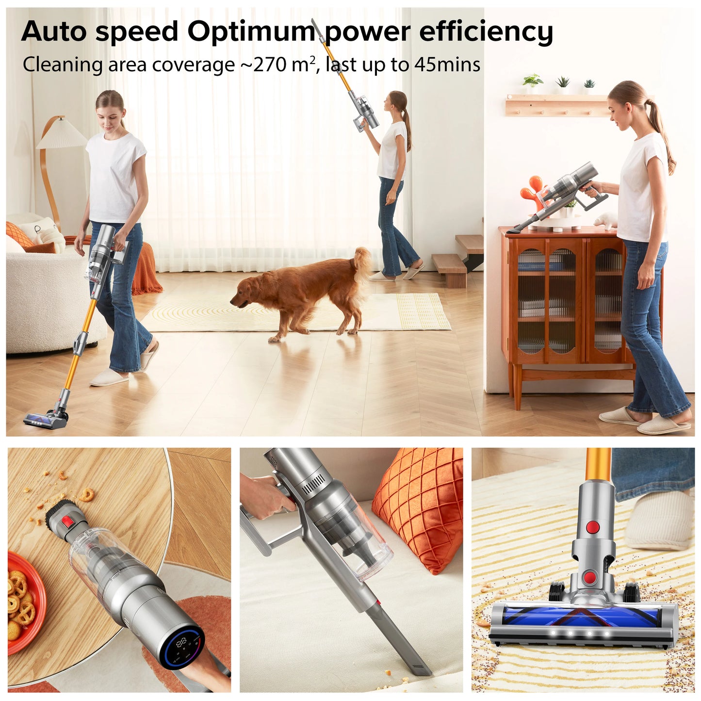 TINGBAI VC101 Cordless Handheld Vacuum Cleaner With Smart Dust Sensor Auto Speed Control
