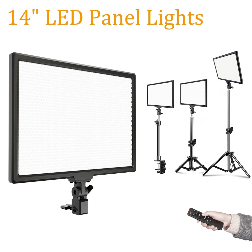 14 Inch Bi Color Dimmable LED Panel Light With Tripod