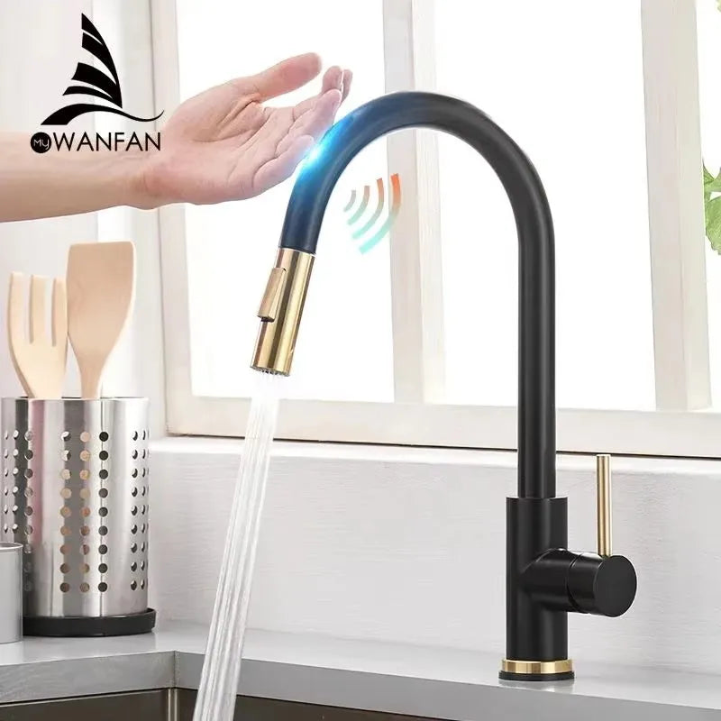 WANFAN Sensor Kitchen Faucet Inductive Touch Single Handle