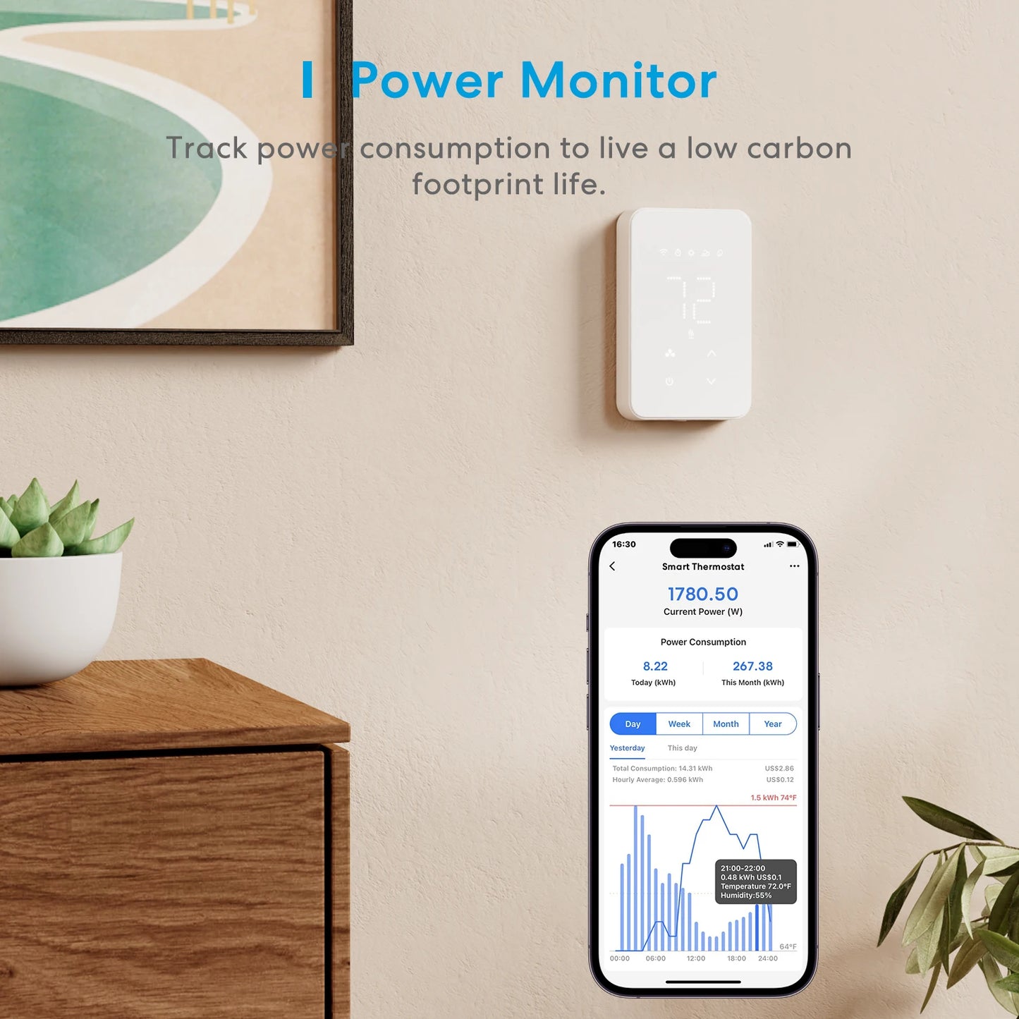 Meross Smart HomeKit WiFi Thermostat for Electric Heating