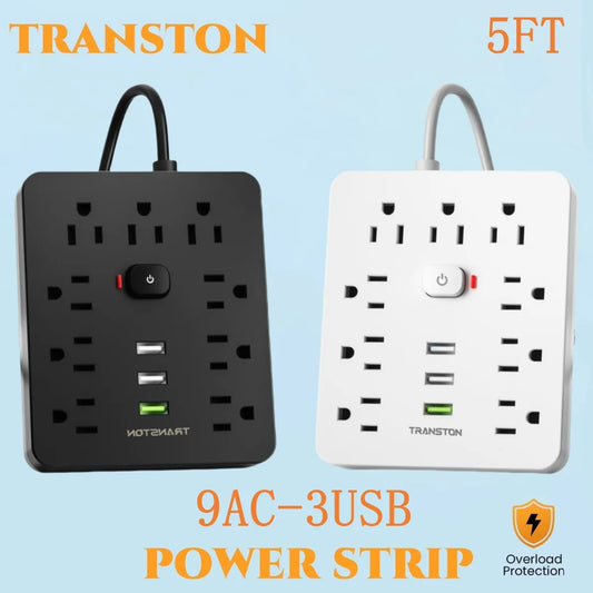 Power Strip With Surge Protector 9 Outlets 3 USB Ports