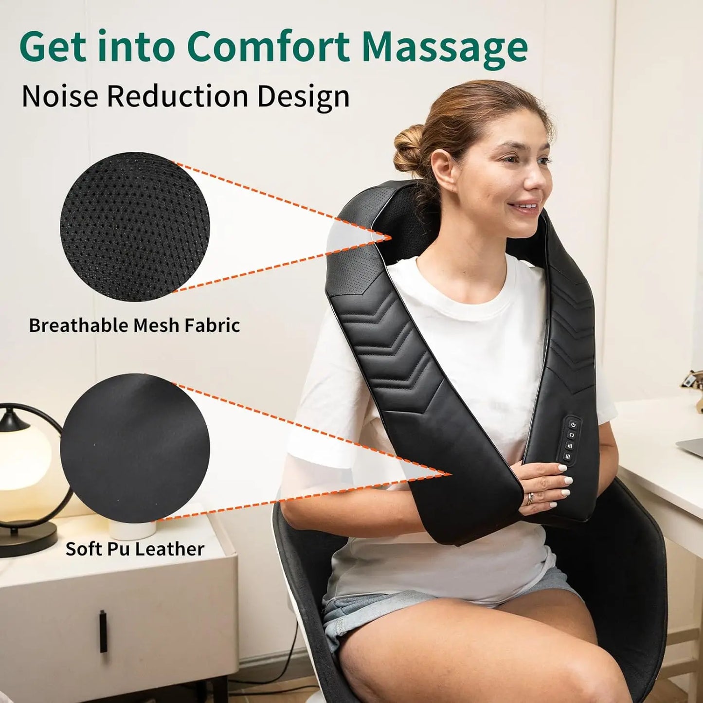 Electric Shiatsu Massage Pillow With Heat For Neck And Back