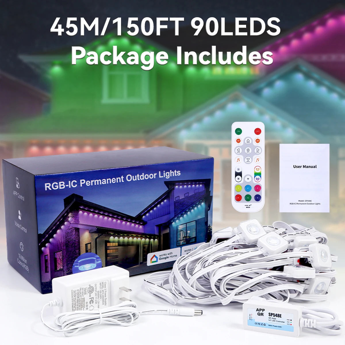 Aiopp Smart RGBIC Outdoor Lights IP67 Waterproof 72 Scene Modes