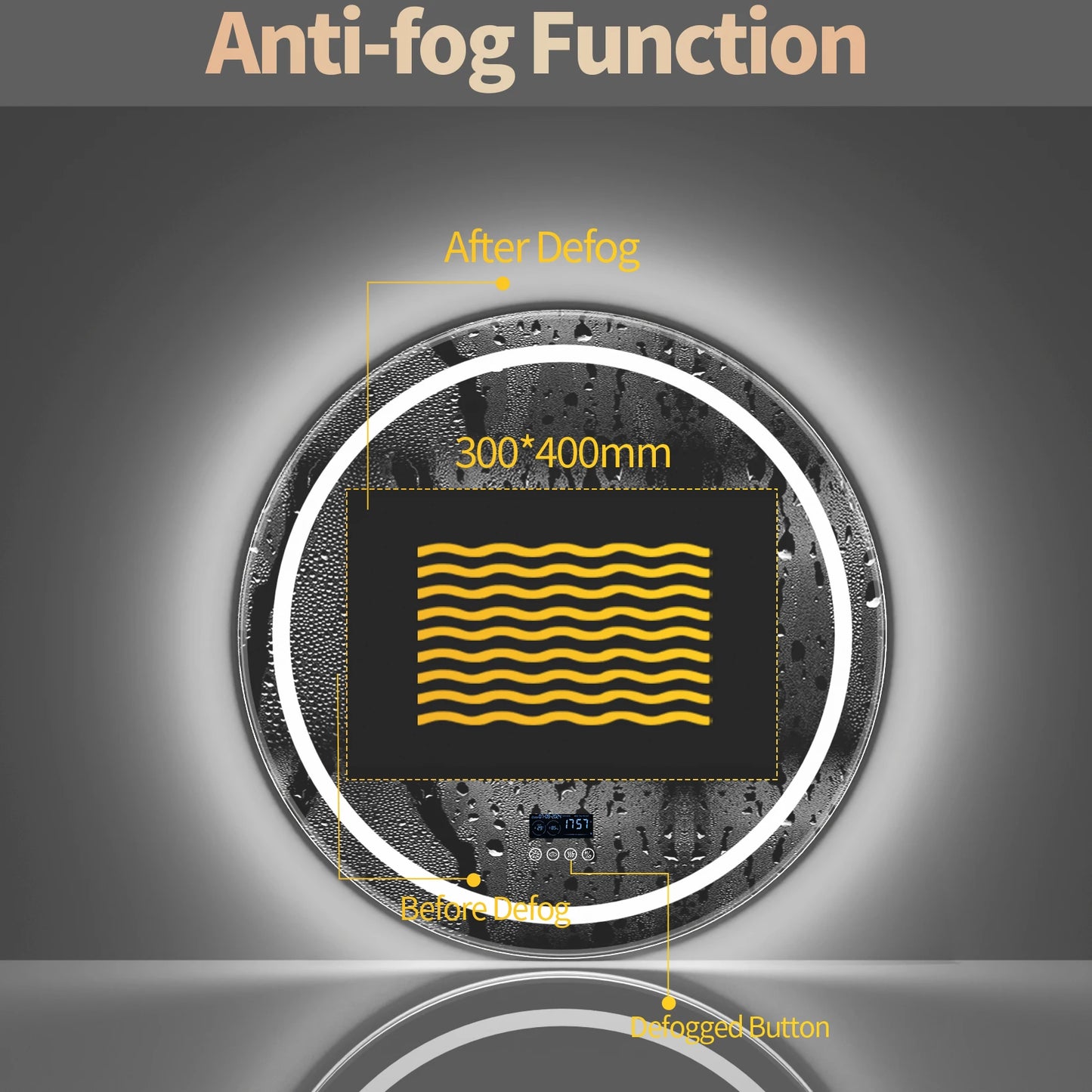 Led Bathroom Mirror 800mm Round Wall Front Backlit Bluetooth