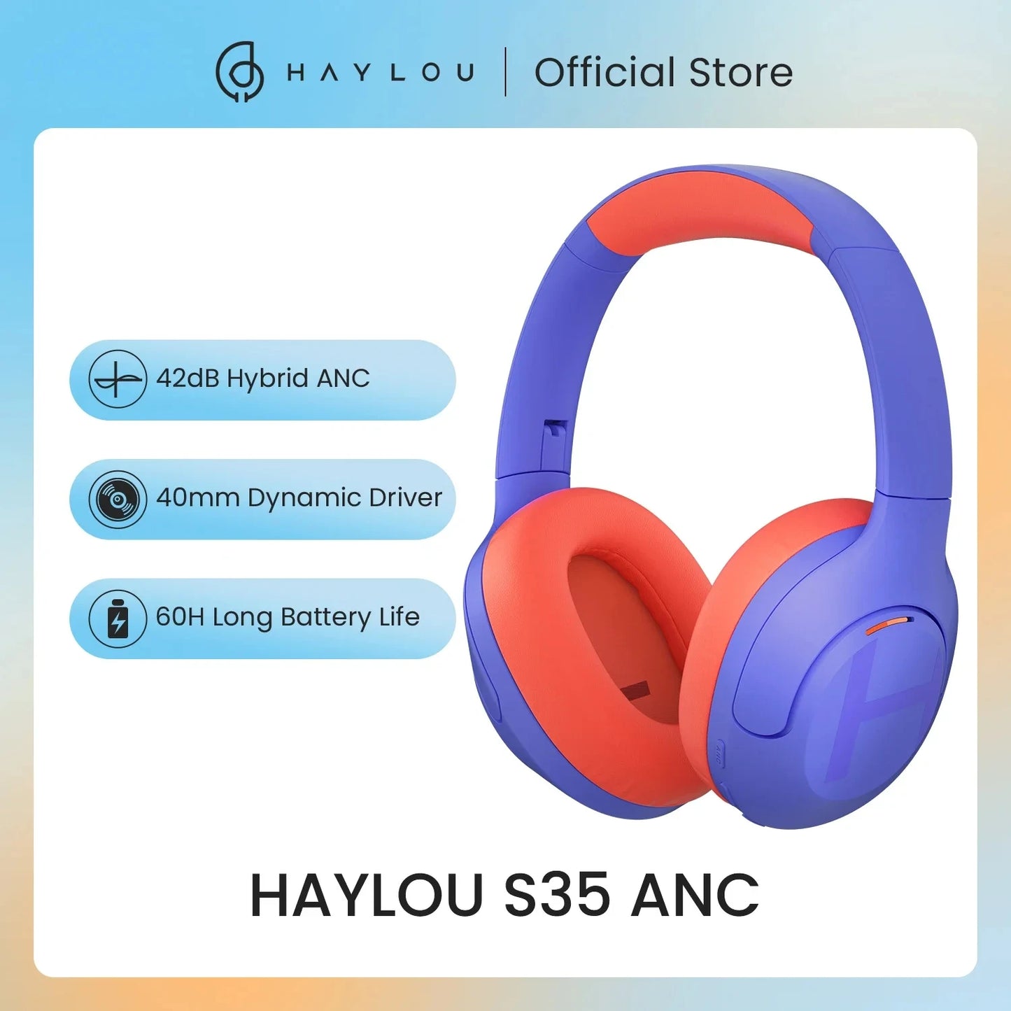 Haylou S35 ANC Wireless Headphones 60H Playtime Over Ear