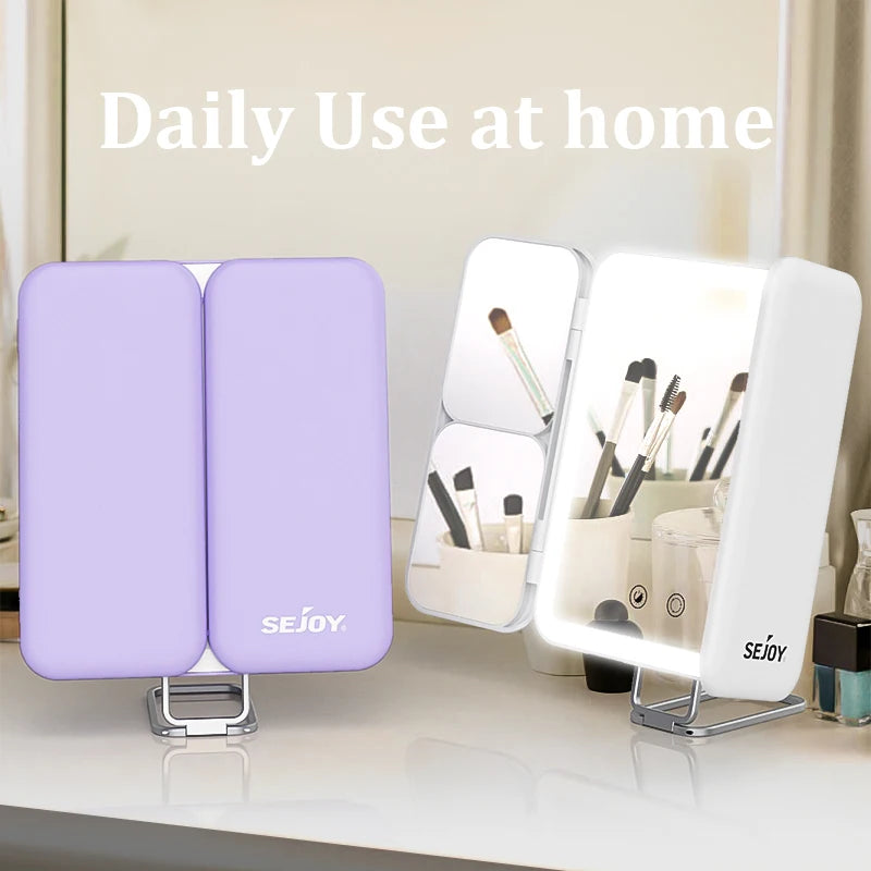 SEJOY Makeup Mirror LED Lights Adjustable Rechargeable For Dorm