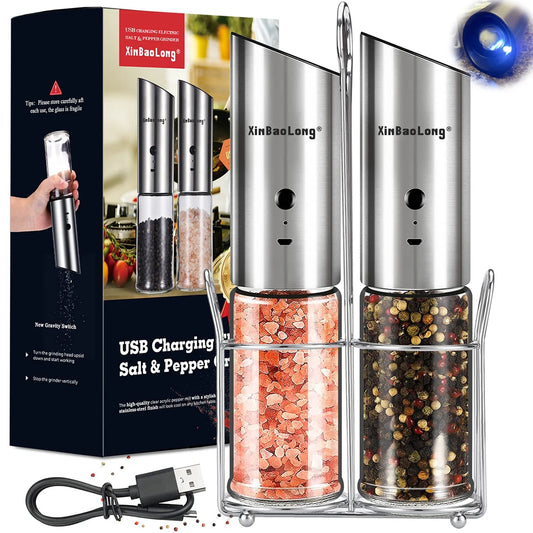 Herb and Spice Tools Salt Pepper Grinder USB Rechargeable