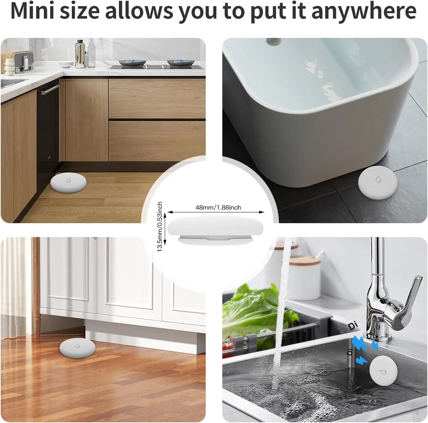 Tuya ZigBee Water Leakage Detector With Gateway Flood Sensor Tank Water Full Alert Overflow Alarm System App Remote Control