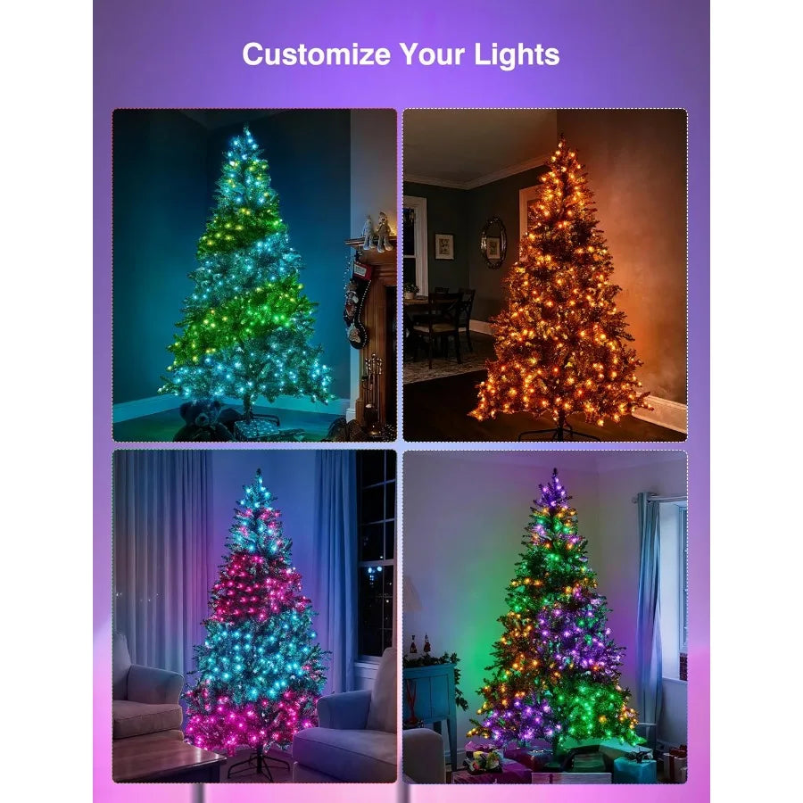 Electronic Smart Prelit Christmas Tree With App Control And 400 LED Lights For Indoor Outdoor Use 1477 Branch Tips