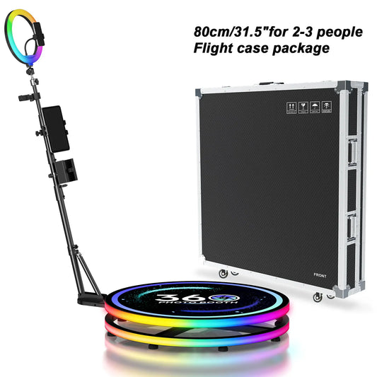 360 Photo Booth Flight Case RGB Ring Light App Remote
