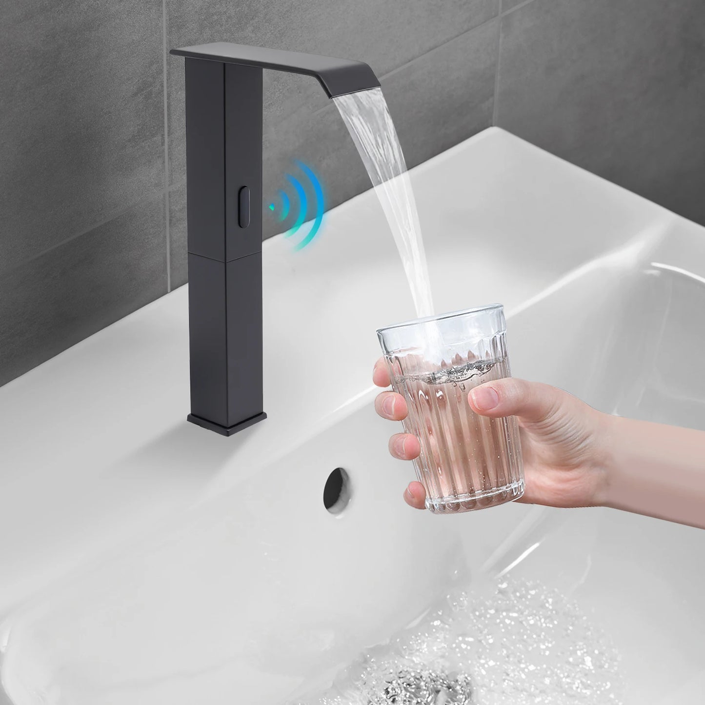 Hign-concerned Touchless Faucet With Waterfall Spout Temp