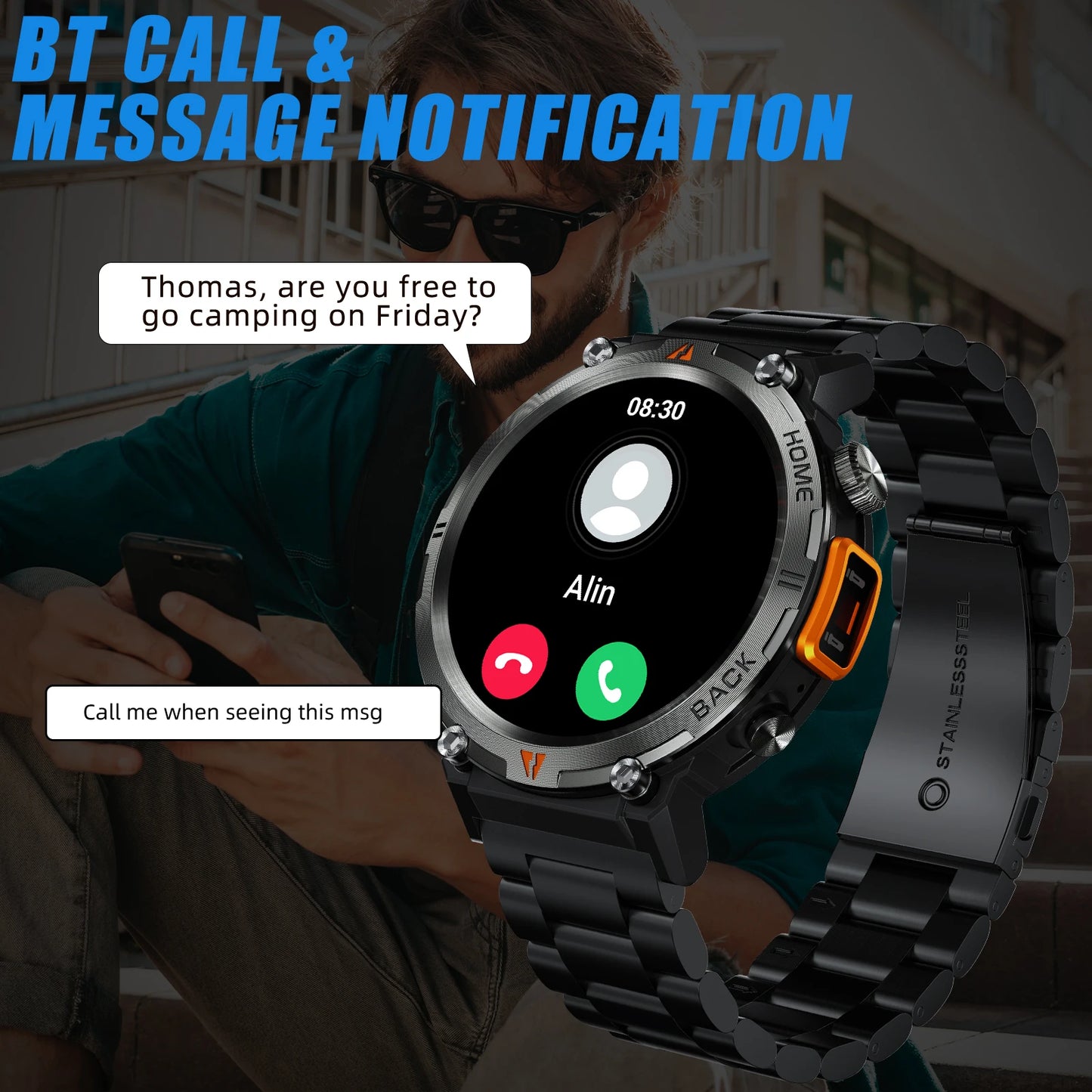 LaNikar KE3 Bluetooth Call Smart Watch Men With iOS Android