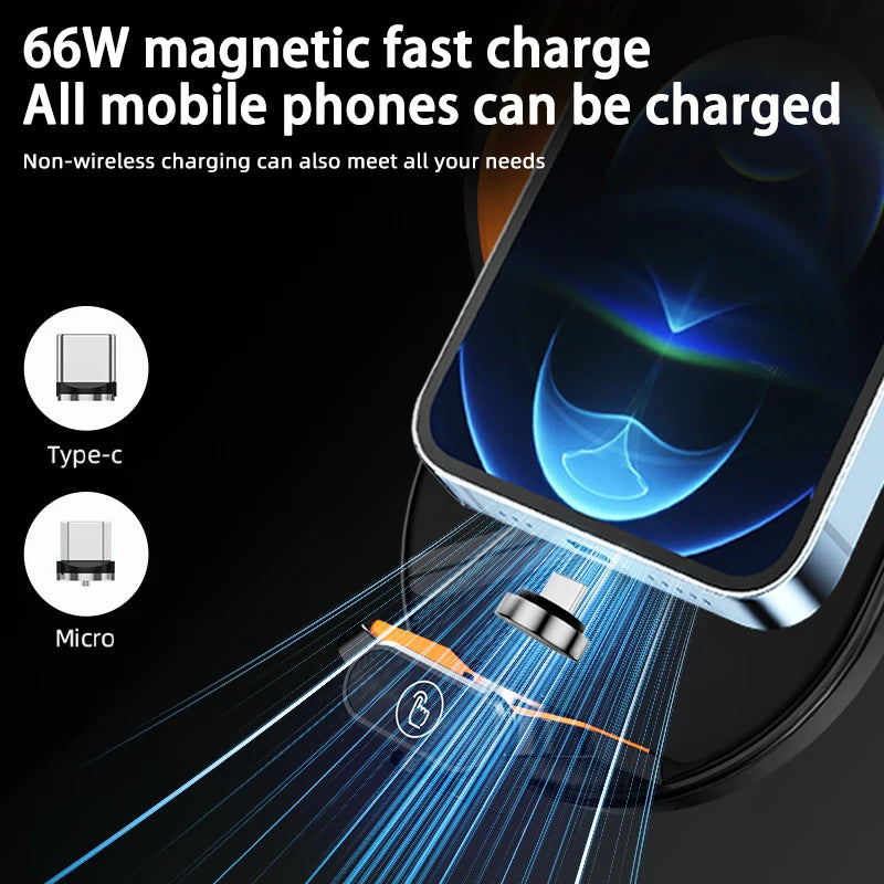 AFOVIC 66W Magnetic Wireless Car Phone Holder Charger