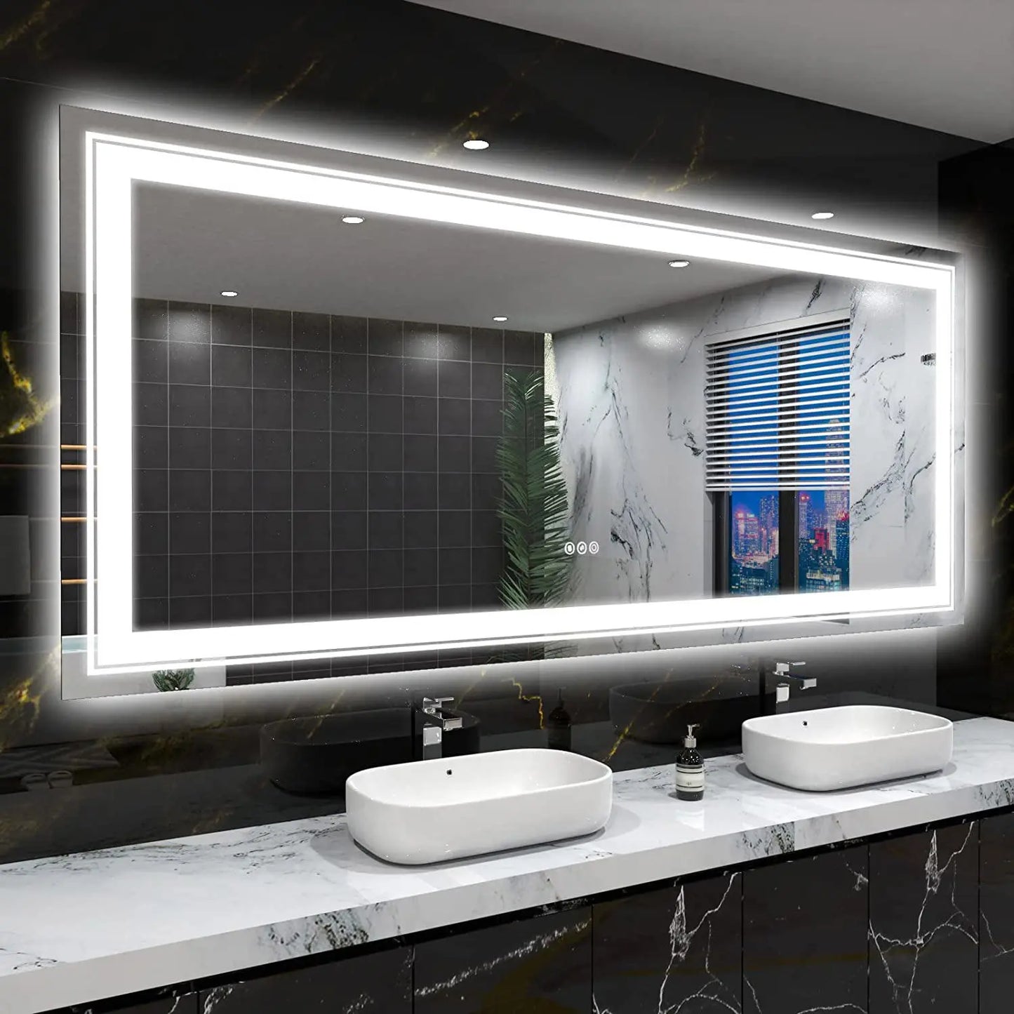 Wisfor LED Bathroom Mirror With Lights Anti Fog Dimmable
