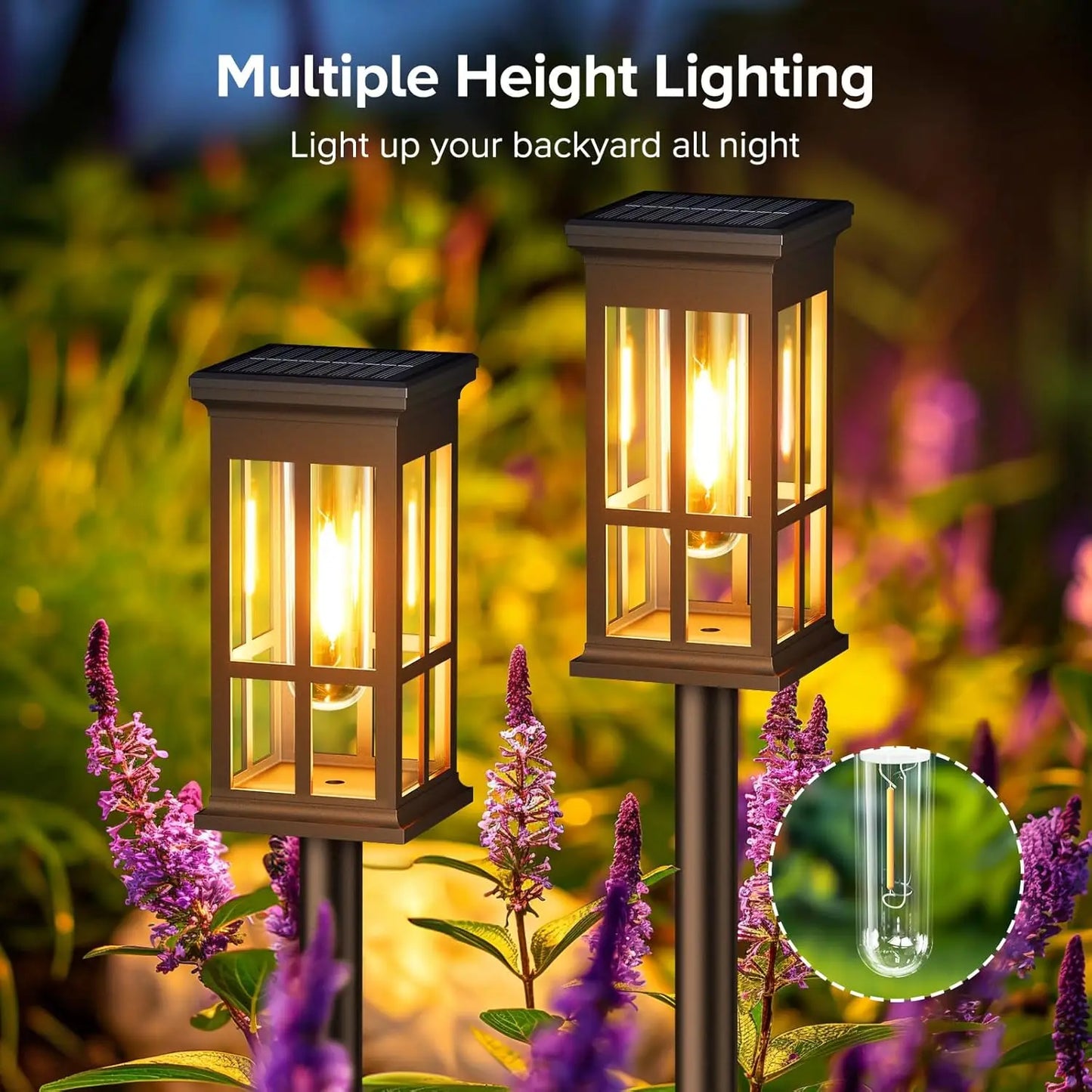 KPSTEK Solar Pathway Lights 2 6 8 Pack for Outdoors