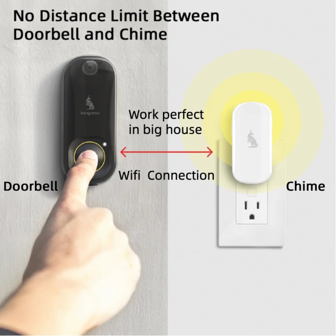 Kangaroo Smart Photo Doorbell With Indoor Chime And Camera