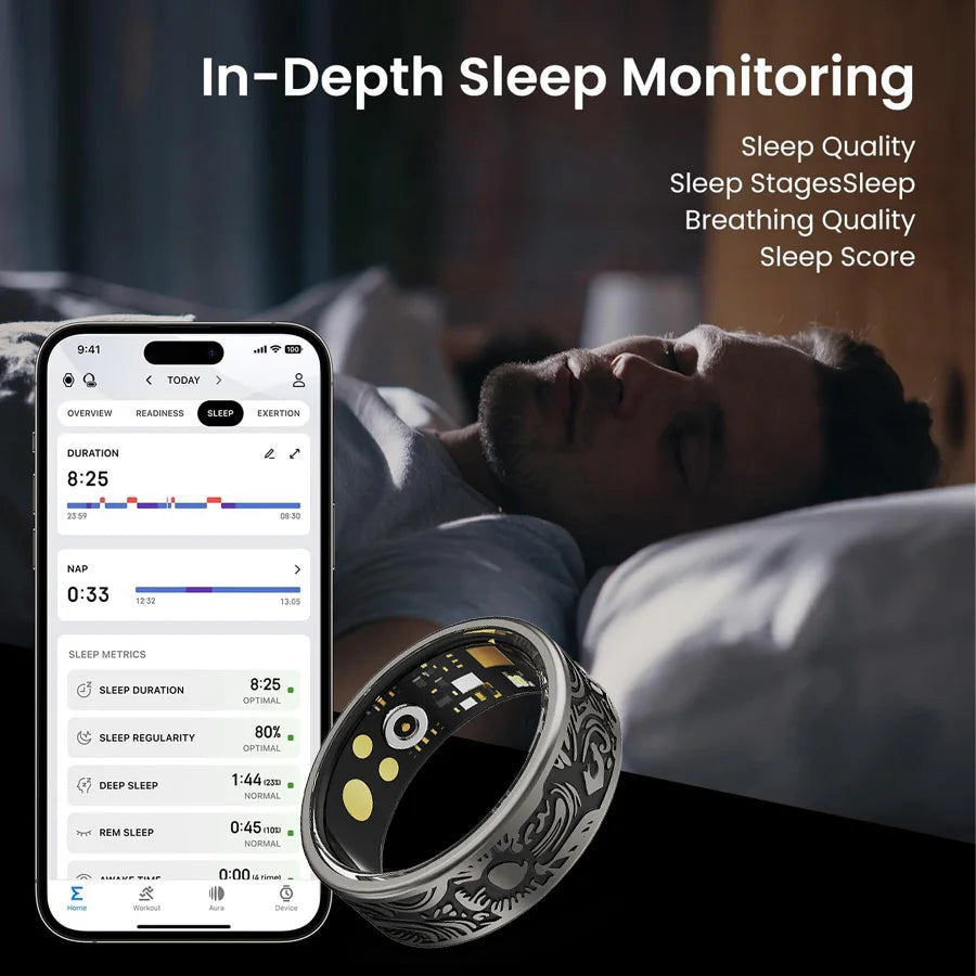 Smart Vintage Ring With Activity Tracker And Message Alerts