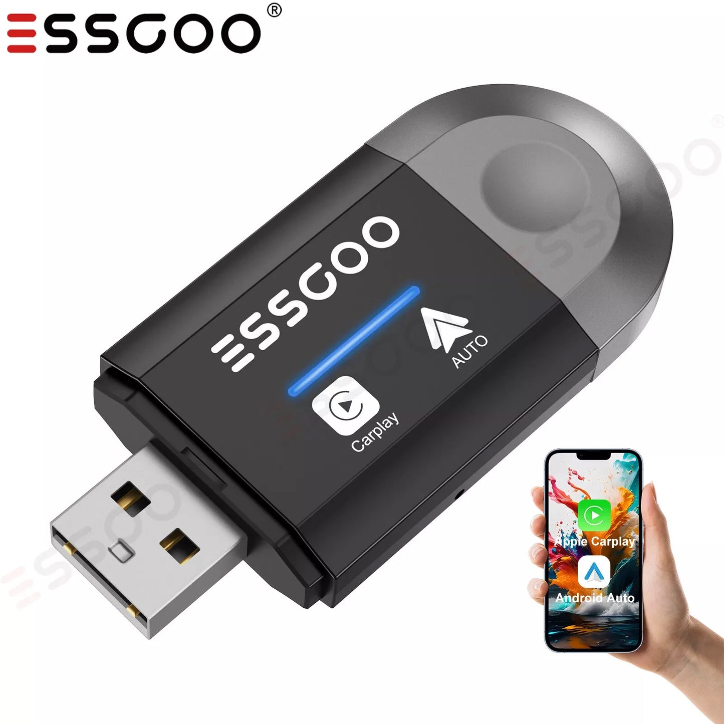 ESSGOO Wireless CarPlay Android Auto Universal Dongle