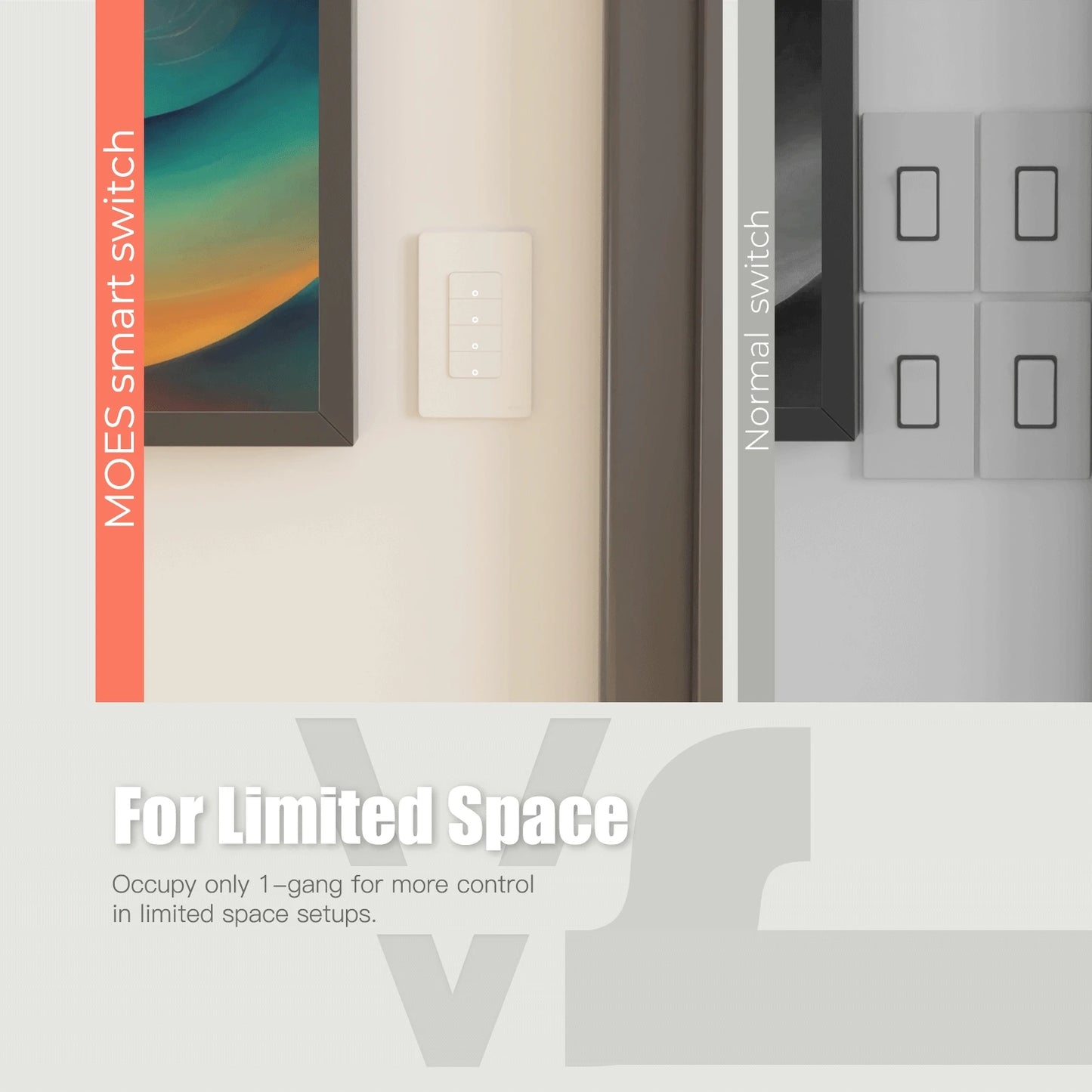 MOES Tuya WiFi Smart Light Switch Single Pole Push Button