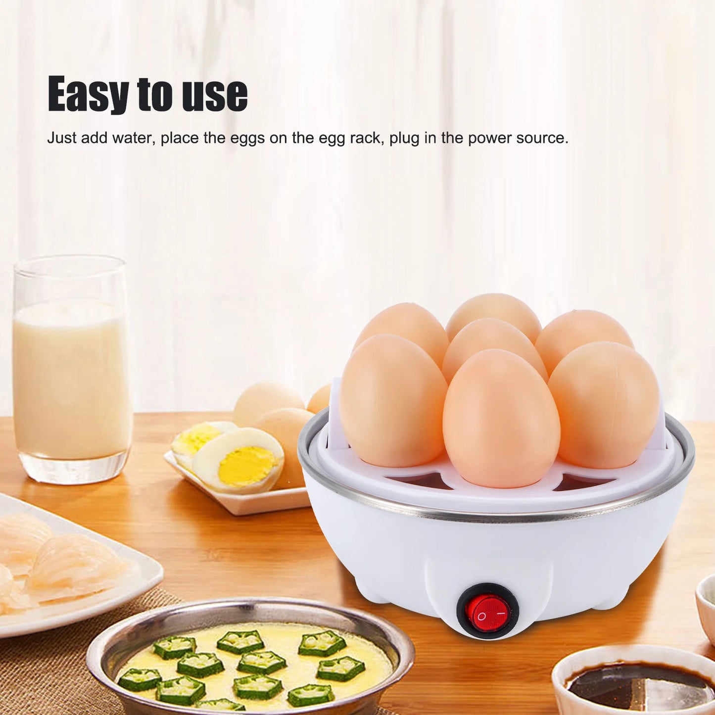 Romellar Electric Egg Boiler Multifunctional Poacher for Kitchen Use