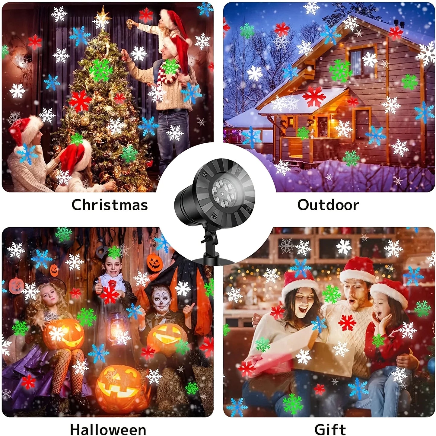 High-concerned Snowflake Laser Projector Light Landscape Christmas Decor