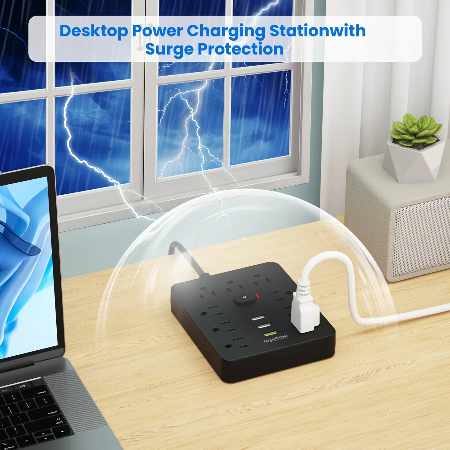 Power Strip With Surge Protector 9 Outlets 3 USB Ports