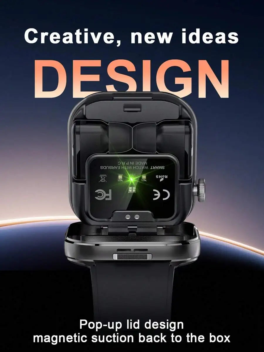 Dual Display Smartwatch With Built In Earbuds And Camera