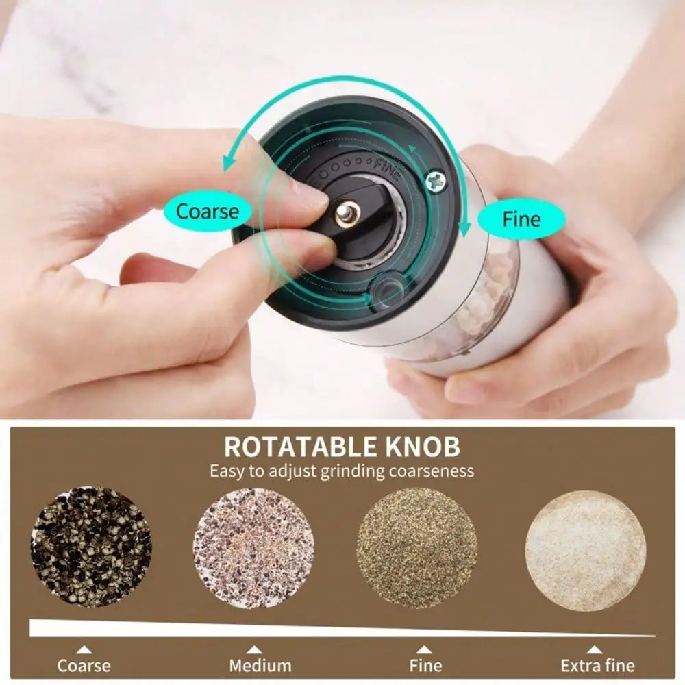 Electric Salt And Pepper Grinder Set With Base And Automatic