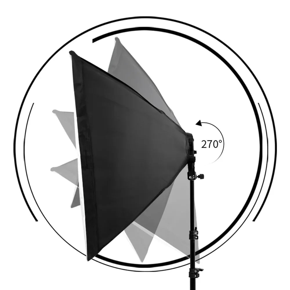 50x70cm Softbox 45W/70W Bulb Photography Studio Photo Lighting Kit Continuous Light System For Camera With  Remote Control