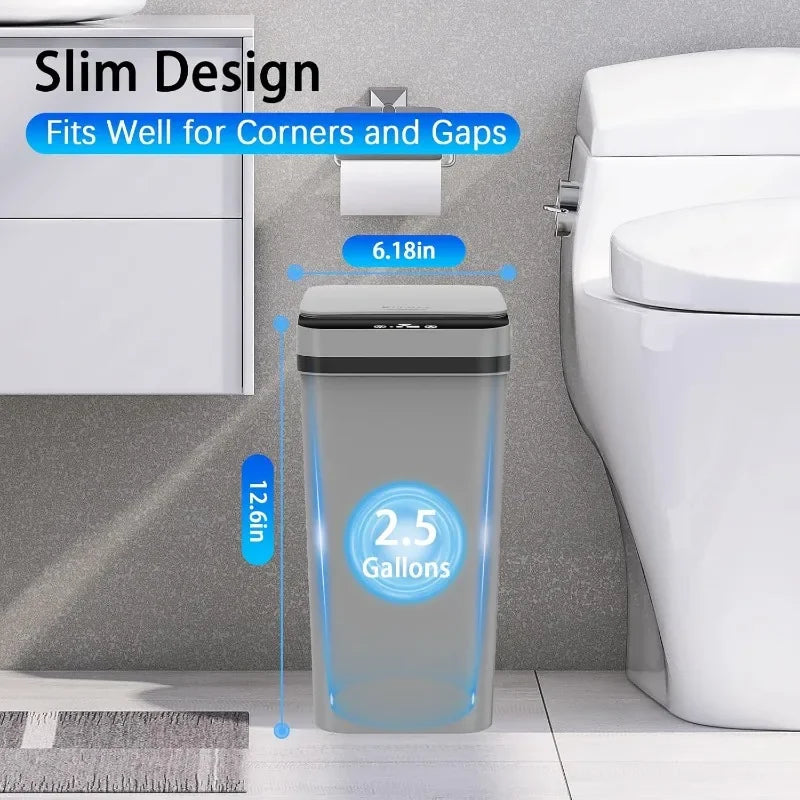 Slim Motion Sensor 3 Pack Bathroom Trash Cans For Home