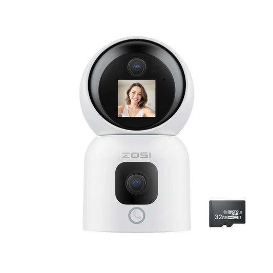 ZOSI C528 6MP/4MP HD Dual-Lens Indoor WiFi Security Camera Plug-in 360° Views Pan/Tilt Home Surveillance Baby/Pet Dog Monitor
