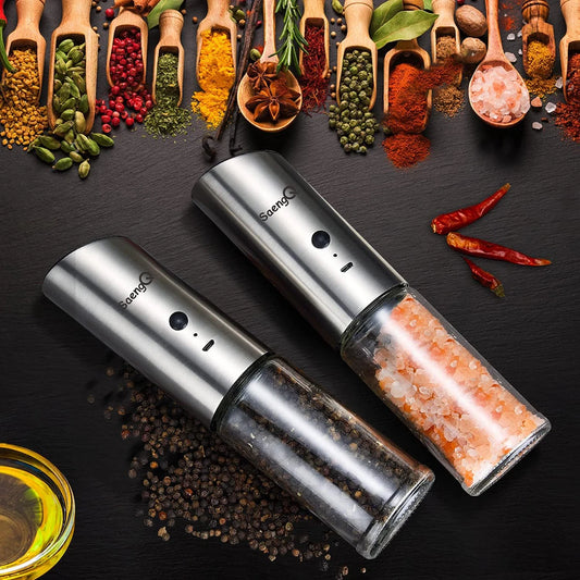 SaengQHign-concerned Gravity Electric Salt Pepper Mill USB