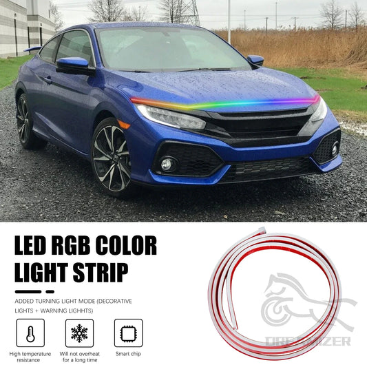 12V LED Car Hood Atmosphere Light Strip Waterproof Exterior