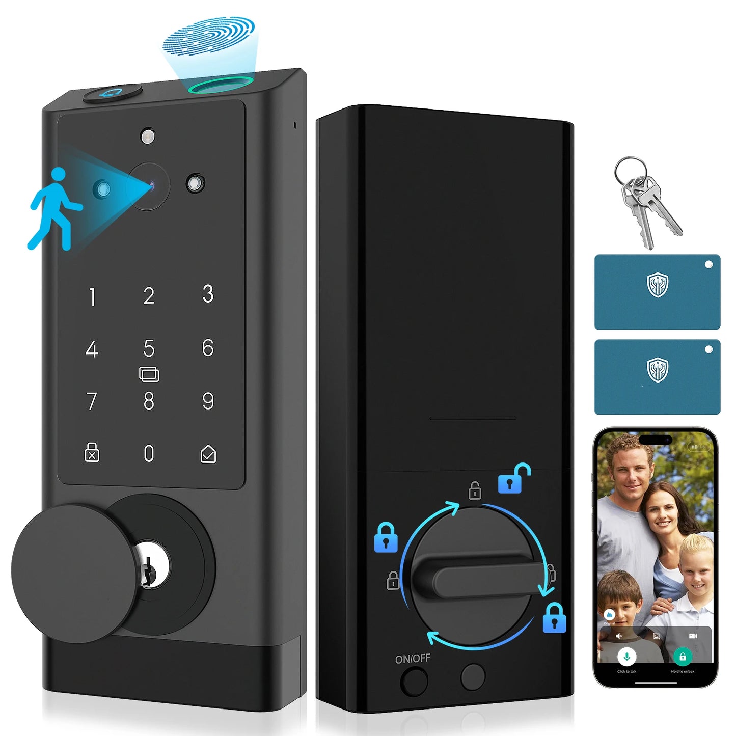 Smart Lock Keyless Door Lock With WiFi Fingerprint IC Cards