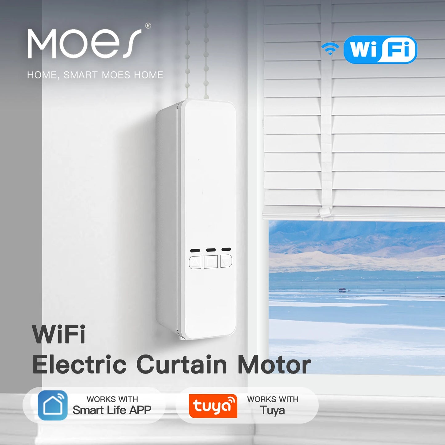 MOES Tuya WiFi Smart Motorized Chain Roller Blinds RF Remote