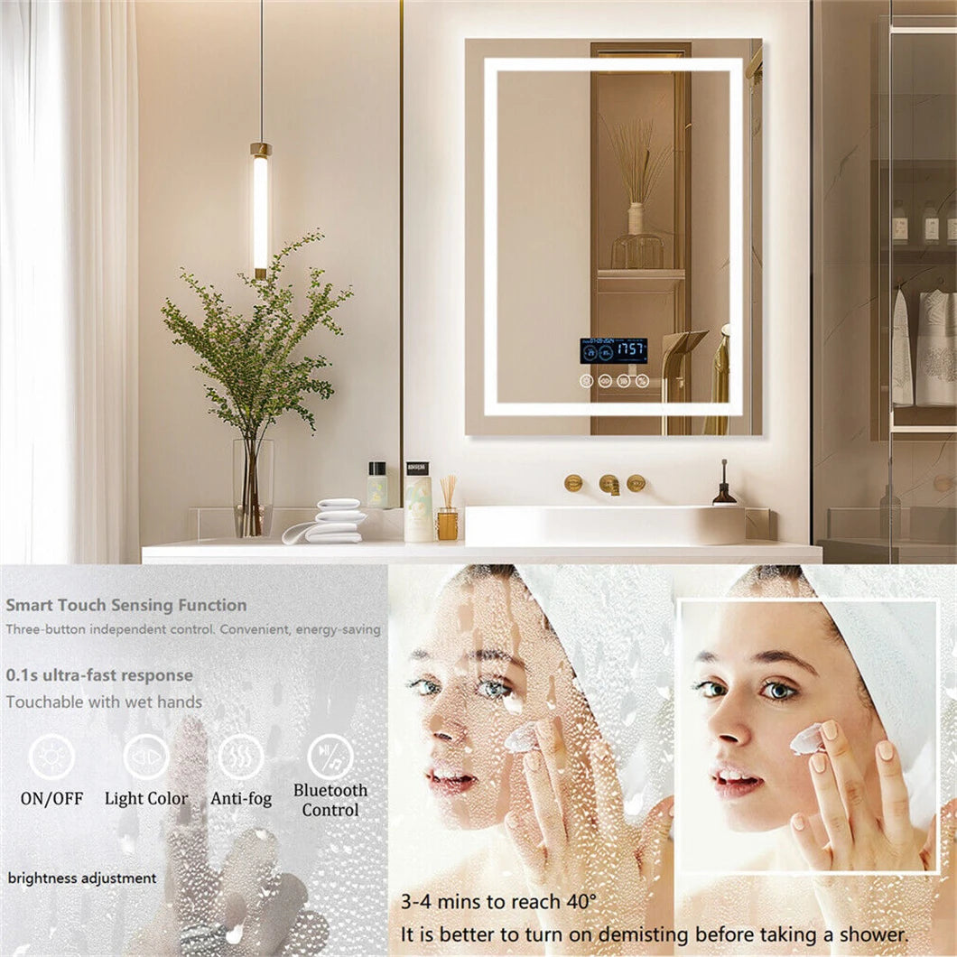 Smart Led Bathroom Mirror With Bluetooth Speaker Anti Fog