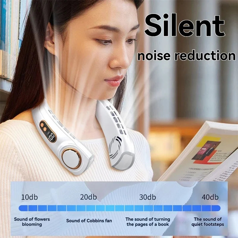 Hign-concerned Hanging Neck Fan Bladeless Portable Quiet