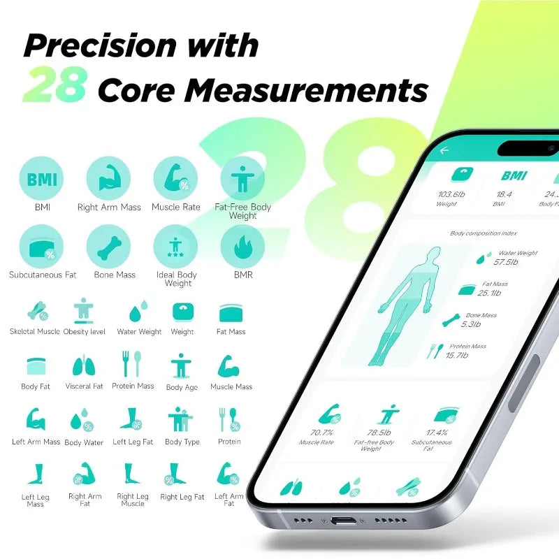 8 Electrodes Digital Bathroom Scale BMI Body Fat Muscle