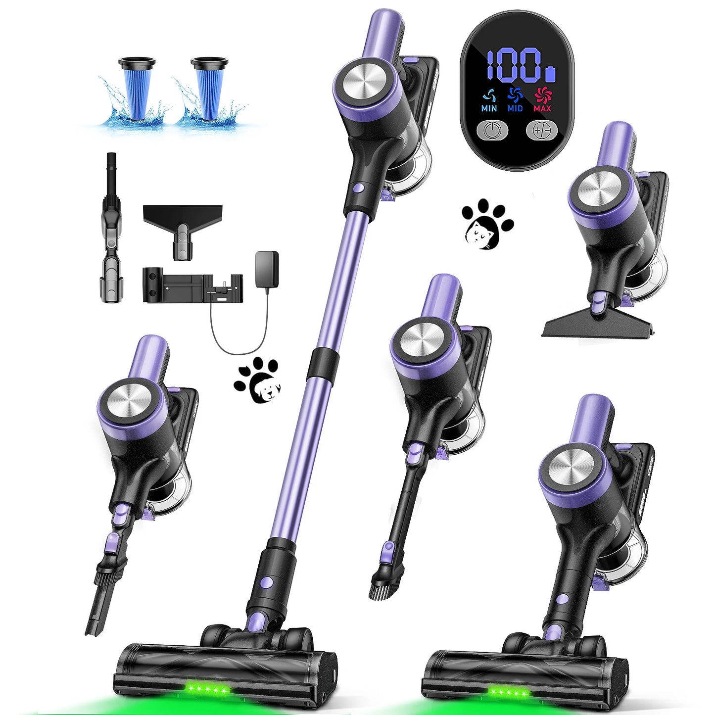 SUXIANGVACC Cordless Vacuum Cleaner 50KPa Powerful Lightweight Stick