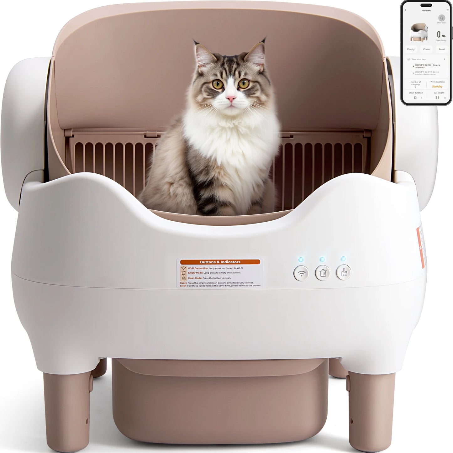 Lunapurr Self Cleaning Cat Litter Box Automatic With App Control Odor Free For Multi Cats