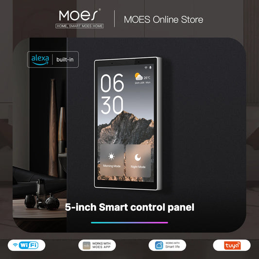 MOES Tuya Wifi 5 Inch Touch Screen Main Panel Alexa ZigBee