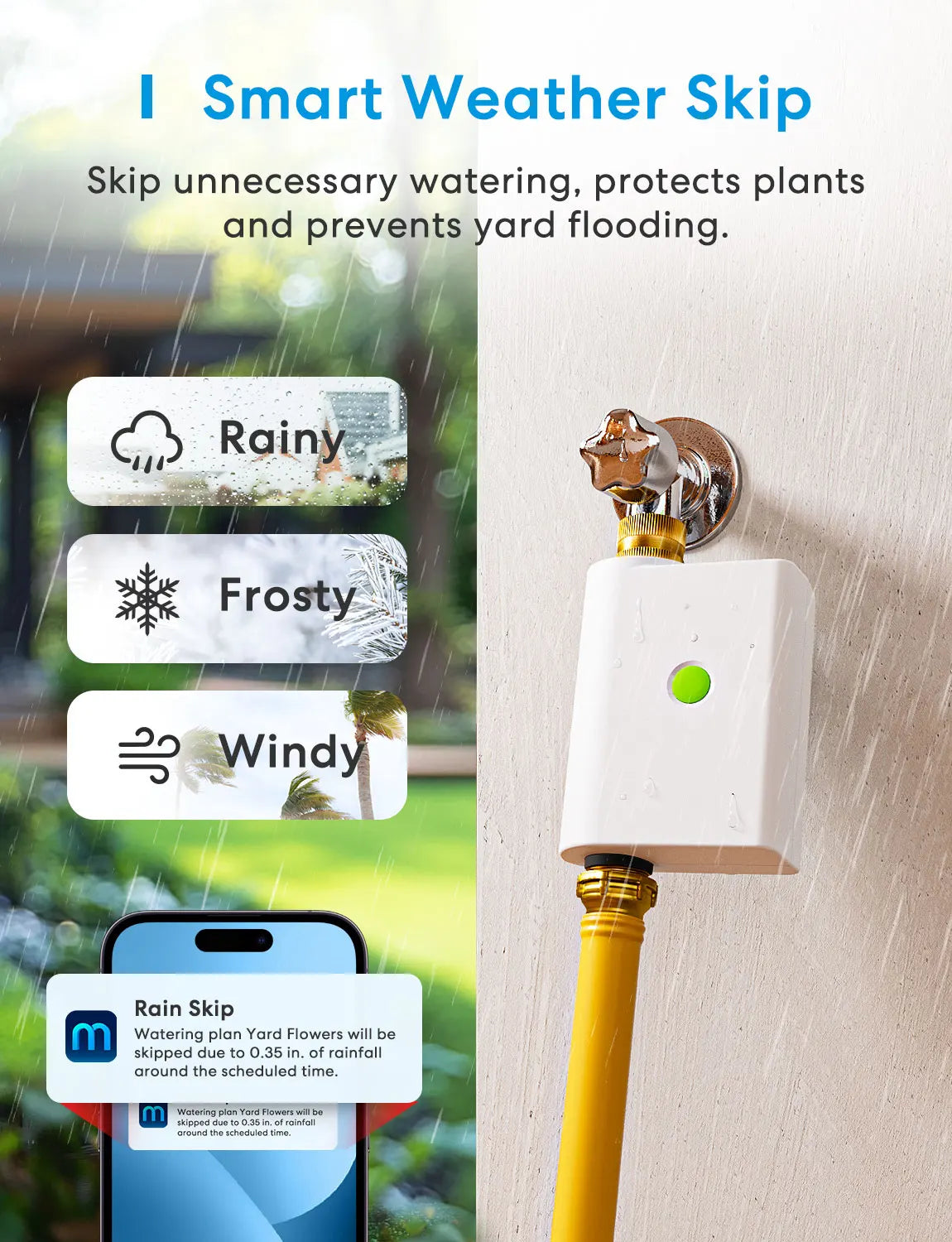 Meross Smart Sprinkler Timer WiFi Hose Faucet Controller With Alerts