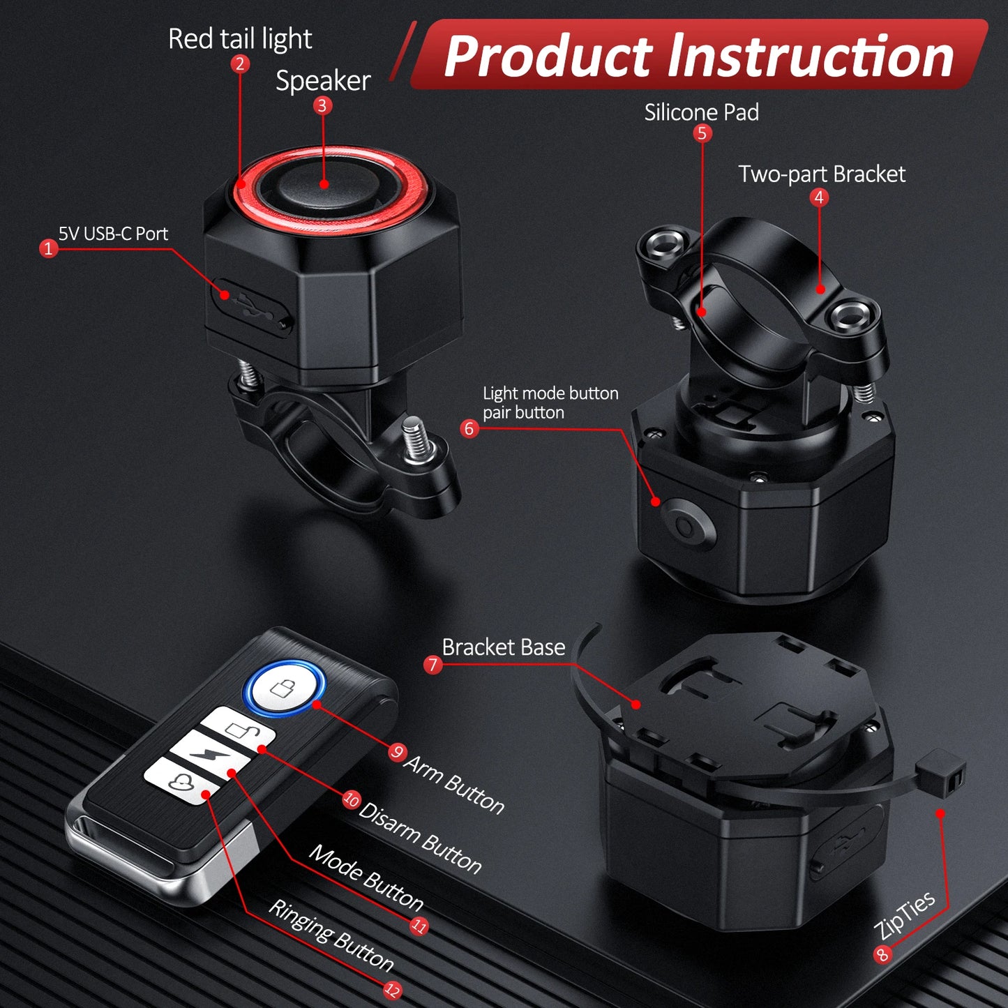 Elecpow Bicycle Burglar Taillight Waterproof USB Charge