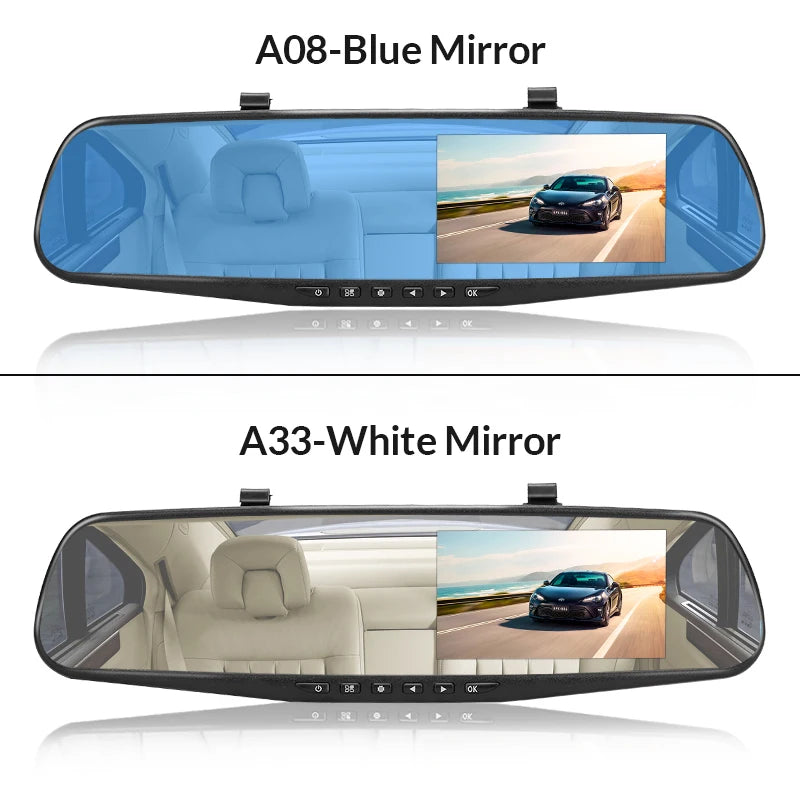 E Ace Dash Cam Four Point Three Inch DVR Mirror Dual Lens